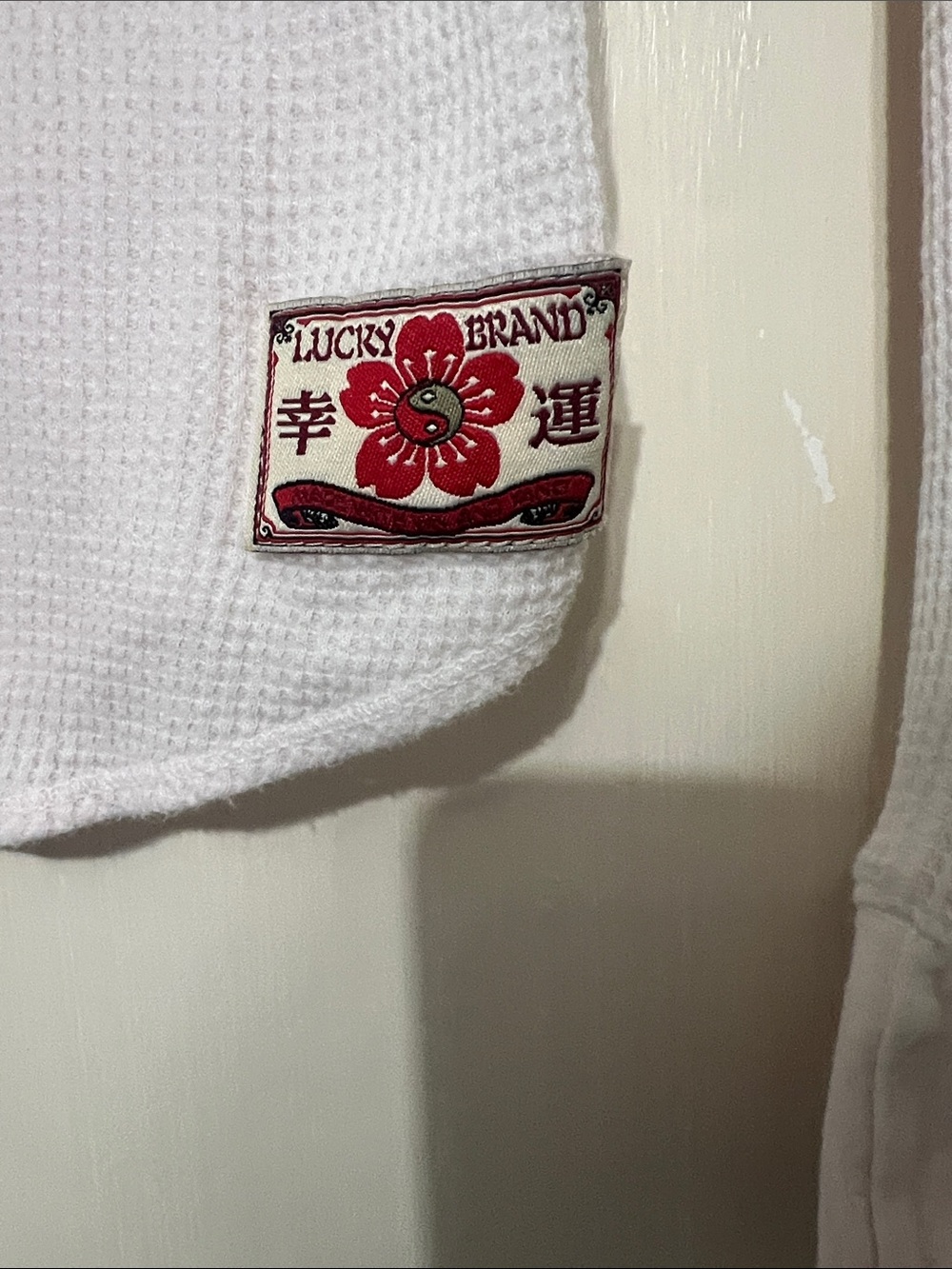Lucky Brand vintage Light Pink Asian Floral Long Sleeve Thermal Top - Picture 2 of 8